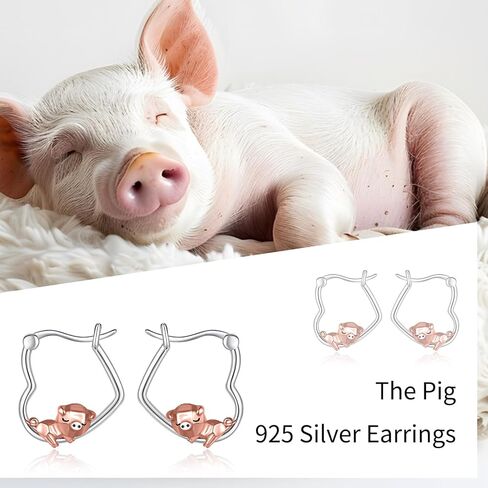 HKPATOP Animal Earrings Sterling Silver Heart Hoop Earrings Gifts for Women in Kuwait