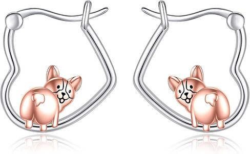 HKPATOP Animal Earrings Sterling Silver Heart Hoop Earrings Gifts for Women in Kuwait