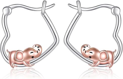 HKPATOP Animal Earrings Sterling Silver Heart Hoop Earrings Gifts for Women in Kuwait