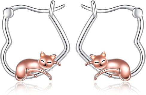 HKPATOP Animal Earrings Sterling Silver Heart Hoop Earrings Gifts for Women in Kuwait