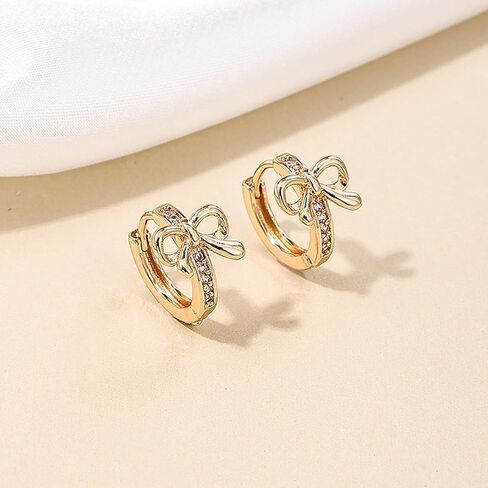 Bow Hoop Earrings for Women Trendy Bow Drop Dangle Earrings Trendy Jewelry for Wedding Party in Saudi Arabia