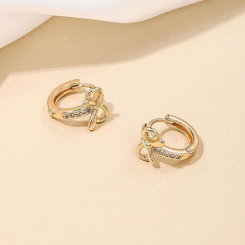 Bow Hoop Earrings for Women Trendy Bow Drop Dangle Earrings Trendy Jewelry for Wedding Party in Saudi Arabia