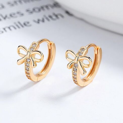 Bow Hoop Earrings for Women Trendy Bow Drop Dangle Earrings Trendy Jewelry for Wedding Party in Saudi Arabia