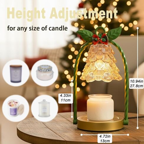 Candle Warmer Lamp Electric Timer: Dimmable Wax Melt Warmer for Jar Candles with 2 Bulbs and Jar Candle,for New Home Bedroom, Gifts for Women (Christmas) in Saudi Arabia