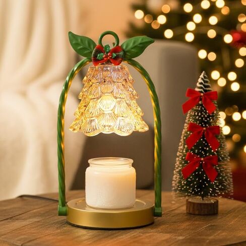 Candle Warmer Lamp Electric Timer: Dimmable Wax Melt Warmer for Jar Candles with 2 Bulbs and Jar Candle,for New Home Bedroom, Gifts for Women (Christmas) in Saudi Arabia
