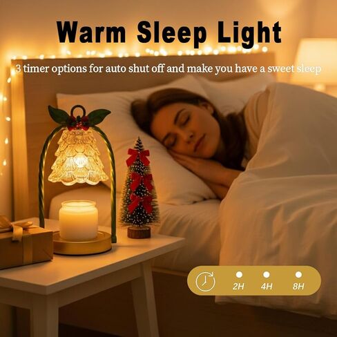 Candle Warmer Lamp Electric Timer: Dimmable Wax Melt Warmer for Jar Candles with 2 Bulbs and Jar Candle,for New Home Bedroom, Gifts for Women (Christmas) in Saudi Arabia