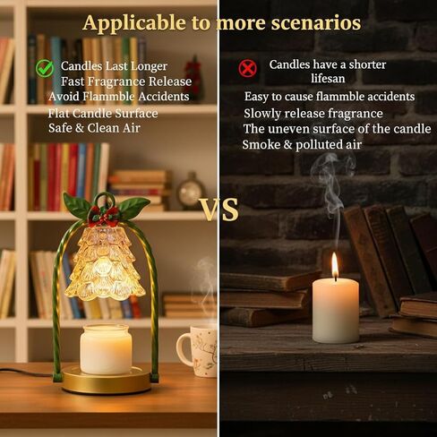 Candle Warmer Lamp Electric Timer: Dimmable Wax Melt Warmer for Jar Candles with 2 Bulbs and Jar Candle,for New Home Bedroom, Gifts for Women (Christmas) in Saudi Arabia