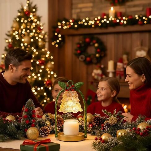 Candle Warmer Lamp Electric Timer: Dimmable Wax Melt Warmer for Jar Candles with 2 Bulbs and Jar Candle,for New Home Bedroom, Gifts for Women (Christmas) in Saudi Arabia