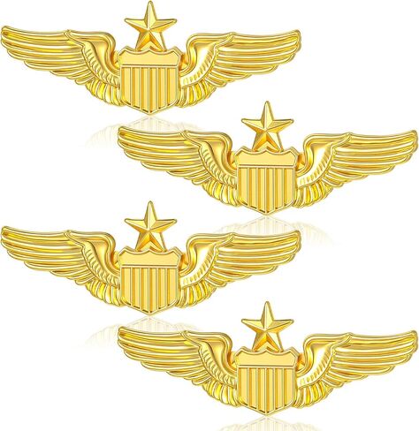 Gold Wings Airplane Pin 2 PCS Sploy Wings Wings Aviators Pin 2.28 '' Costume Fabel Force Airplane Pins Brooch Wing Pins Metal Adiators Badge for Hat Shirt Mostame Pilot Costume in Kuwait