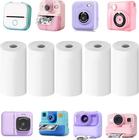 5 Rolls Kids Camera Paper Instant Paper ، DIY Digital Digital Camera for Kids refill pack-hd paper ، print camera camera paper chamcling لمعظم الكاميرا الفورية للأطفال ، كاميرا الورق الحراري in Kuwait