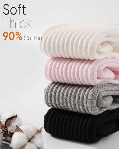 HONGTEYA Slouchy Crew Socks for Women Cozy Cotton Cushioned Boot Athletic Slouch Mid Calf Size 5-11 in Saudi Arabia