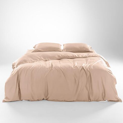 Olive + Crate Luxury 100 ٪ LYOCELL EUCALYPTUS COVER DIVET SET SET SELED SIZE ، TENCEL 3PC VEGAN BEDDENT ، غطاء لحاف التبريد الأخضر الناعم الناعم للنوم الساخن و 2 PALOWCATIONS ، MOSS (90 "× 88") in Kuwait