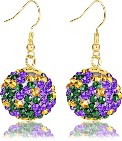 MardiGras Earrings for Women Sparking MardiGras Pendants Dangle Earrings Lightweight Sequin Tassel Earring Carnival Shirt Costume Earring Jewelry Party Accessories in Saudi Arabia