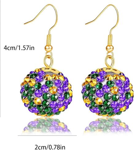 MardiGras Earrings for Women Sparking MardiGras Pendants Dangle Earrings Lightweight Sequin Tassel Earring Carnival Shirt Costume Earring Jewelry Party Accessories in Saudi Arabia