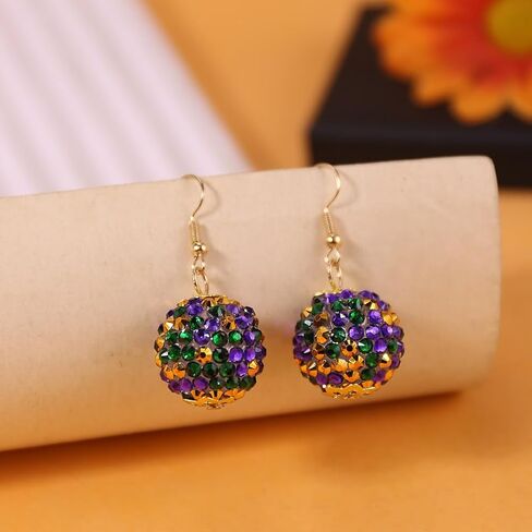 MardiGras Earrings for Women Sparking MardiGras Pendants Dangle Earrings Lightweight Sequin Tassel Earring Carnival Shirt Costume Earring Jewelry Party Accessories in Saudi Arabia