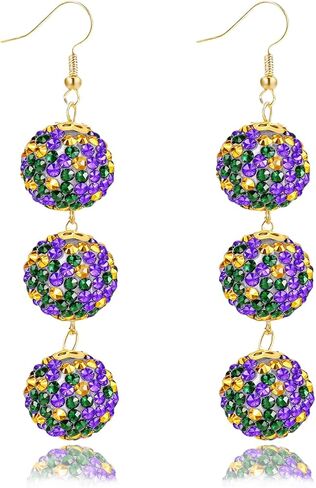 MardiGras Earrings for Women Sparking MardiGras Pendants Dangle Earrings Lightweight Sequin Tassel Earring Carnival Shirt Costume Earring Jewelry Party Accessories in Saudi Arabia