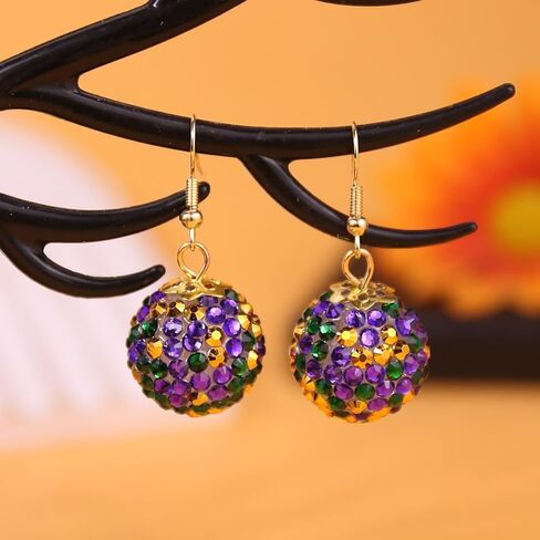 MardiGras Earrings for Women Sparking MardiGras Pendants Dangle Earrings Lightweight Sequin Tassel Earring Carnival Shirt Costume Earring Jewelry Party Accessories in Saudi Arabia