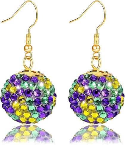 MardiGras Earrings for Women Sparking MardiGras Pendants Dangle Earrings Lightweight Sequin Tassel Earring Carnival Shirt Costume Earring Jewelry Party Accessories in Saudi Arabia