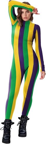 Bemeiren Jester Costume for Womens Creepy Clown Bodysuit Scary Joker Long Sleeve Outfit Costume Halloween Cosplay in Saudi Arabia