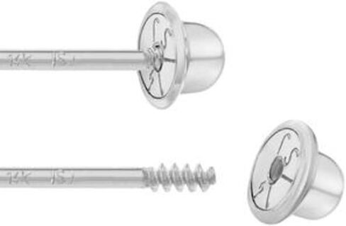 Diamond Jewellerry 1 ct. Moissanite Stud Screw Back Earrings - 14k White Gold - Sparkling in Saudi Arabia