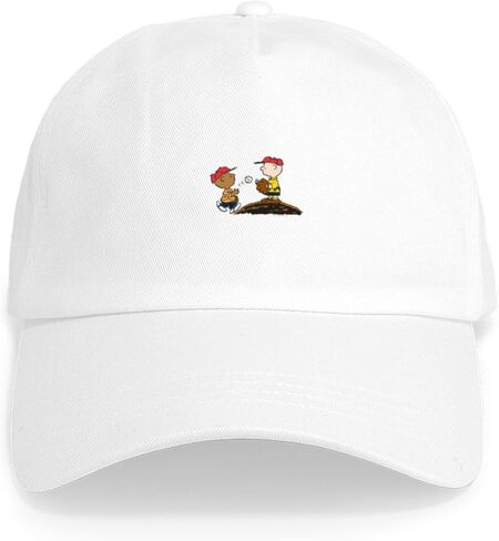 قبعة بيسبول CafePress Peanuts Franklin & Chuck On The Mound قابلة للتعديل in Saudi Arabia