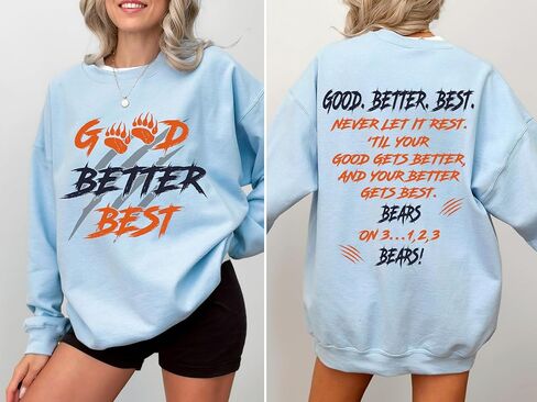 سويت شيرت Good Better Best Motivational Bear، هوديي باقتباس ملهم للعقلية الإيجابية، قمصان جرافيك لتشجيع المدرب، متعددة in Kuwait