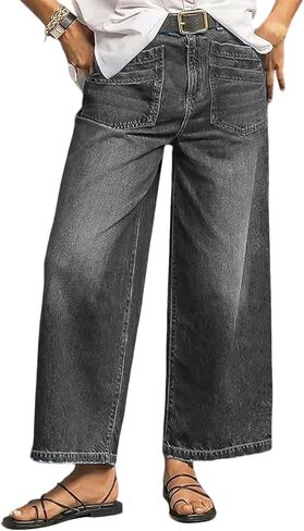 utcoco Women's Vintage High Waisted Wide Leg Jeans Casual Loose Fit Denim Pants with Pockets in Saudi Arabia