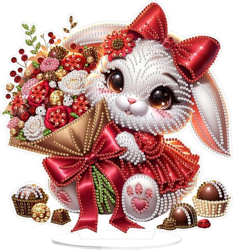 Eiflow Tabletop Special Diamond Art Kit Bird, Stand Up Diamonds Painting Kit for Adults Spring, DIY Acrylic Diamond Desk Placement Board Ornament in Kuwait