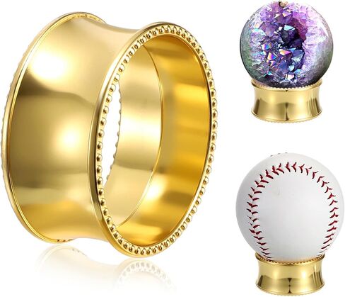JUXYES 3 Pack Crystal Ball Stand Sphere Holder Display Stand, Silver Metal Round Easel Stand Ring for Displaying Decorative Eggs, Crystal Balls, Baseball, Tennis Ball, Gemstones, Collections in Saudi Arabia