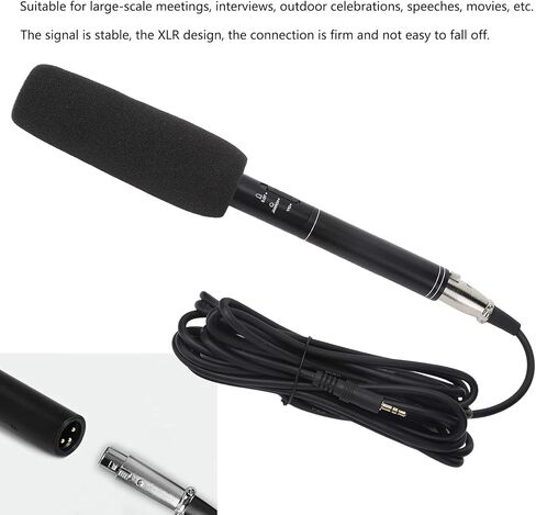 Professional Mini Microphone with XLR Interface for Amplifying Surrounding Noise Suitable for LargeScale Meetings and Film Production (Black 28cm) in Saudi Arabia