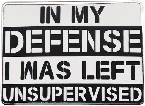 دبوس المينا، "In My Defense" دبوس طية صدر السترة، اقتباس فكاهي - بروش تحت عنوان، مجموعة ديكور DIY، هدية لعشاق المقالب والأصدقاء البالغين، دبوس للتجمعات غير الرسمية والمرح في المكتب، على طية صدر السترة على ظهر السترة، مزخرفة، قابلة للتحصيل in Saudi Arabia