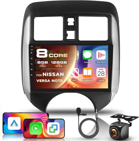 4G+64G Android Stereo for Nissan Versa Note 2014-2018 Radio Upgrade 9 Inch Touch Screen Head Unit, Driauto Car Stereo with Wireless Carplay Android Auto GPS WiFi DSP Bluetooth FM RDS Backup Camera in Kuwait