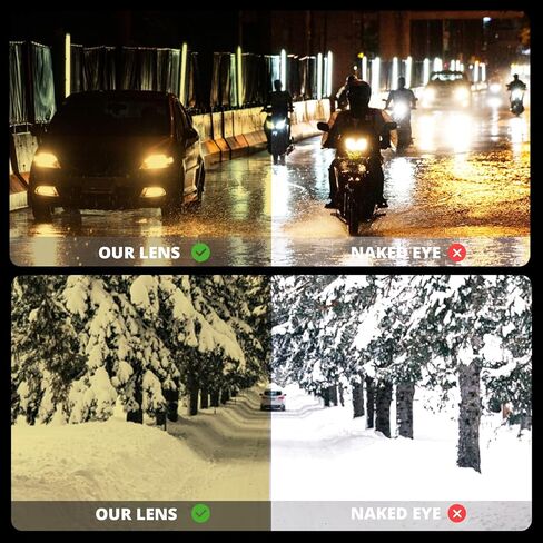 نظارات الرؤية الليلية VIEWBETTER® Fit Over Night Vision للنساء والرجال عدسة صفراء للقيادة الليلية نظارات مضادة للوهج مستقطبة N4106 in Kuwait