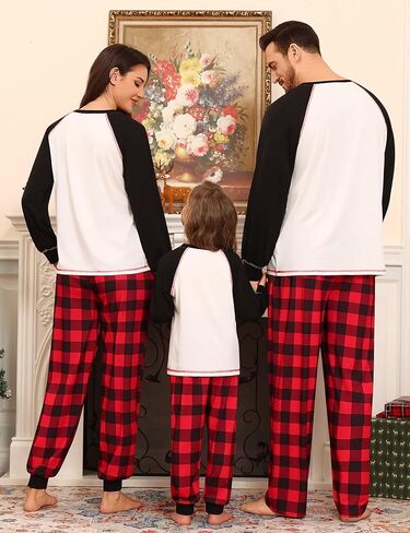 SWOMOG Family Christmas Matching Pajamas Sets Long Sleeve Pjs Holiday Sleepwear Women Men Soft Loungewear Set in Saudi Arabia