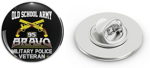 المدرسة القديمة الجيش 95 برافو الشرطة العسكرية المخضرم المعادن التلبيب قبعة دبوس التعادل تك Pinback 0.75" in Kuwait
