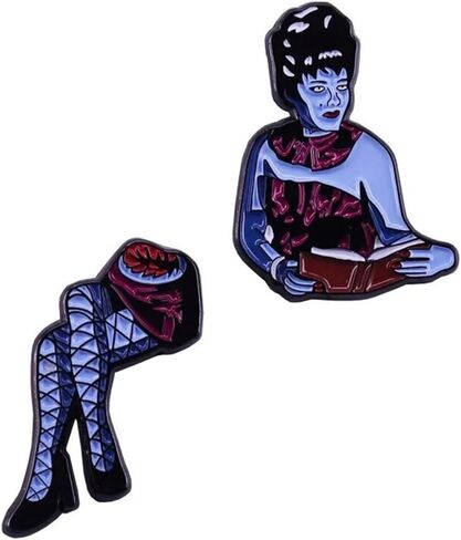 Beetlejuice Magician's Assistant Woman Sawed In Half Waiting Room Afterlife Death Movie Horror Comedy 1.5" Enamel Pin Badge Set of 2 in Saudi Arabia