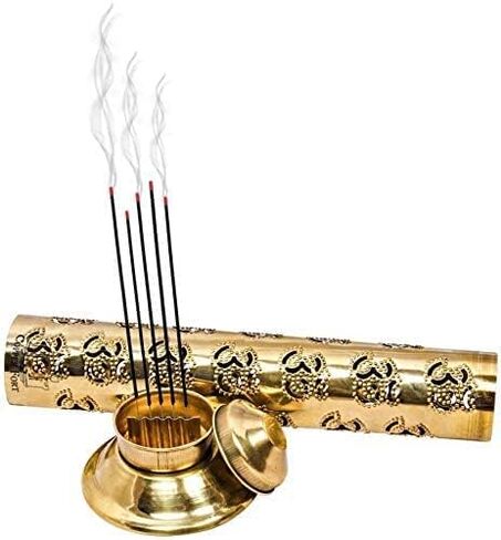 حامل Odishabazaar Safety Agarbatti نحاسي ذهبي 26 × 7.6 × 5.2 سم in Saudi Arabia