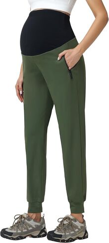 Foucome Women's Maternity Pants Quick Dry Zipper Pockets Athletic Joggers Casual Pregnancy Sweatpants in Saudi Arabia