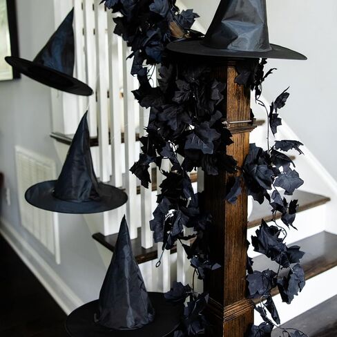 CQURE Black Maple Leaf Garland, 2PCS Halloween Garland Maple Leaves Fall Leaves Hanging Vines Halloween Thanksgiving Decor for Home Table Front Porch in Saudi Arabia