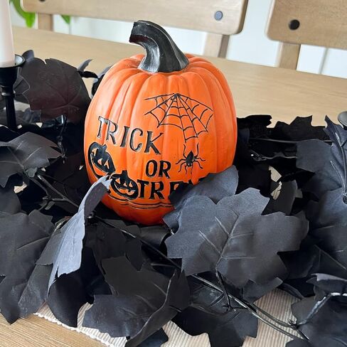 CQURE Black Maple Leaf Garland, 2PCS Halloween Garland Maple Leaves Fall Leaves Hanging Vines Halloween Thanksgiving Decor for Home Table Front Porch in Saudi Arabia