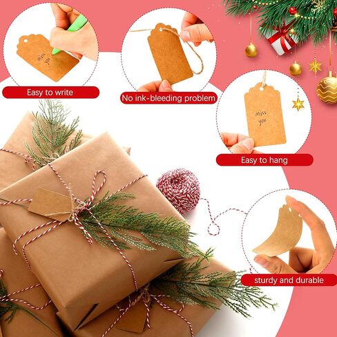 ctosree 50 مجموعات عيد الميلاد يختار الخضرة لتغليف الهدايا DIY الحرف عيد الميلاد الزهور يختار كرافت العلامات الصنوبر الاصطناعي أوراق فروع 1 لفات خيوط القطن لعيد الميلاد عطلة هدية التفاف in Saudi Arabia