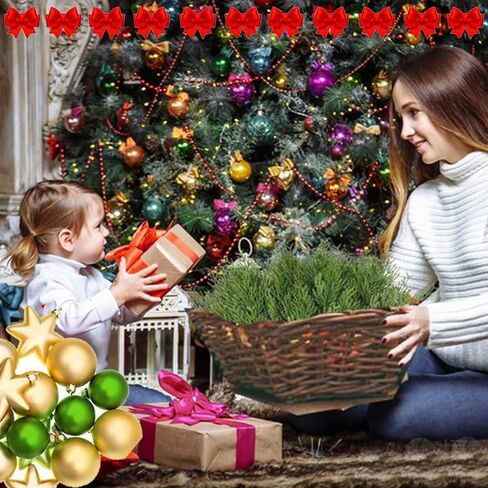 JK-GMTE Artificial Pine Branches,30 Pcs Christmas Faux Cedar Stems, Artificial Faux Cedar Branches, Fake Christmas Greenery Pine Picks for Wreath Craft DIY Home Kitchen Decorations in Kuwait