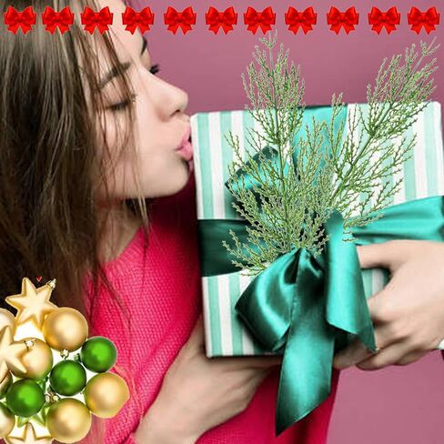 JK-GMTE Artificial Pine Branches,30 Pcs Christmas Faux Cedar Stems, Artificial Faux Cedar Branches, Fake Christmas Greenery Pine Picks for Wreath Craft DIY Home Kitchen Decorations in Kuwait