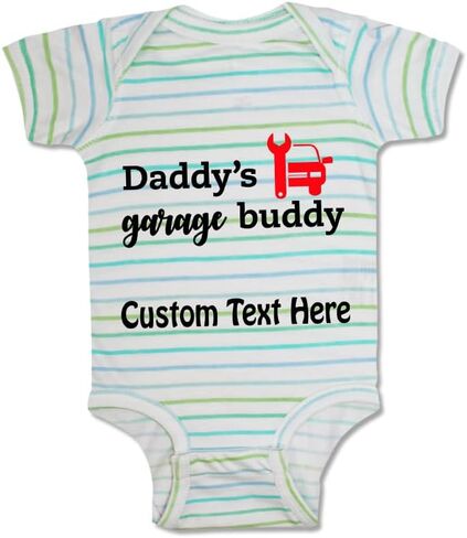 Cute Rascals Baby Bodysuit Daddy's Garage Buddy Mechanic Dad Father's Day Boy & Girl Baby Clothes Funny Cotton Oxford Gray Design Only 6 Months in Saudi Arabia