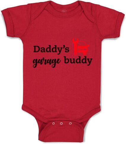 Cute Rascals Baby Bodysuit Daddy's Garage Buddy Mechanic Dad Father's Day Boy & Girl Baby Clothes Funny Cotton Oxford Gray Design Only 6 Months in Saudi Arabia