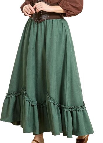 BEAUTELICATE Victorian Medieval Skirt Renaissance Costume Women Skirt with Pockets in Saudi Arabia