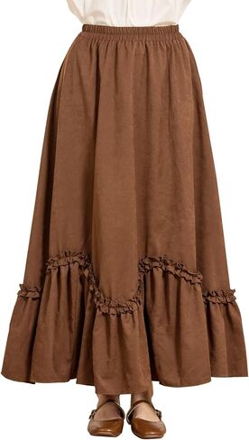 BEAUTELICATE Victorian Medieval Skirt Renaissance Costume Women Skirt with Pockets in Saudi Arabia