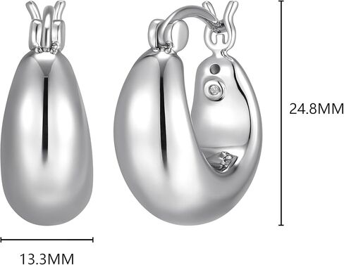 Amazon Essentials (Demi's Pick) Bold Hoop Earrings for Women - Fine Silver Plated, Trendy Jewelry in Saudi Arabia