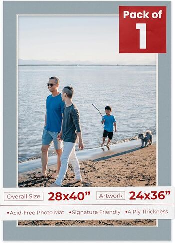 24x36 Mat for 28x40 Frame - Precut Mat Board Acid-Free Deep Red 24x36 Photo Matte Made to Fit a 28x40 Picture Frame, Premium Matboard for Family Photos, Show Kits, Art, Picture Framing, Pack of 1 Mat in Kuwait