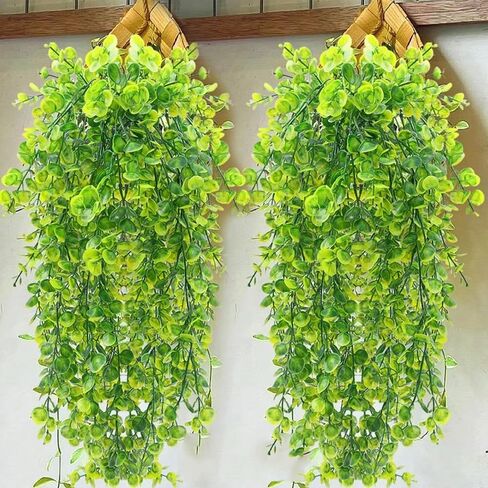 2PCS 78cm Artificial Eucalyptus Rattan Green Fake Plant Ivy DIY for Indoor Outdoor Wall House Weddings Patios Porches Decor in Saudi Arabia